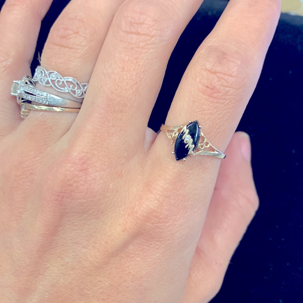 10k Yellow Gold Black Onyx Mom Ring 10k Yellow Gold Black Onyx Mom Ring